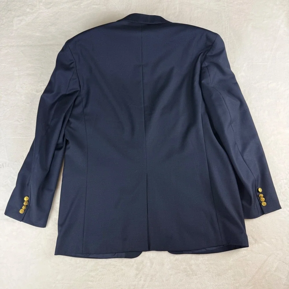 Lauren‎ Ralph Lauren Blazer Mens Navy Blue Gold Crest Button Preppy Old Money